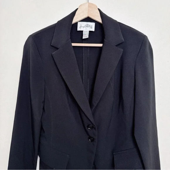 Joseph Ribkoff  Womens 8 Stretch Button Jersey Career Blazer In Black - Picture 4 of 14